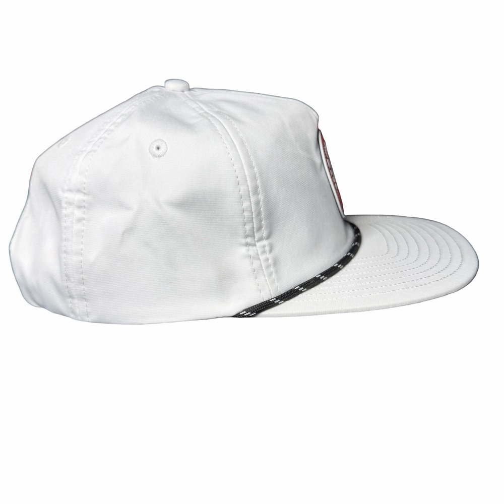 Ghost Golf Retro Golfer Snapback Hat White OSFM Rope Flat Bill Golf Cap - Picture 5 of 16